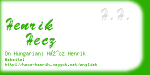 henrik hecz business card